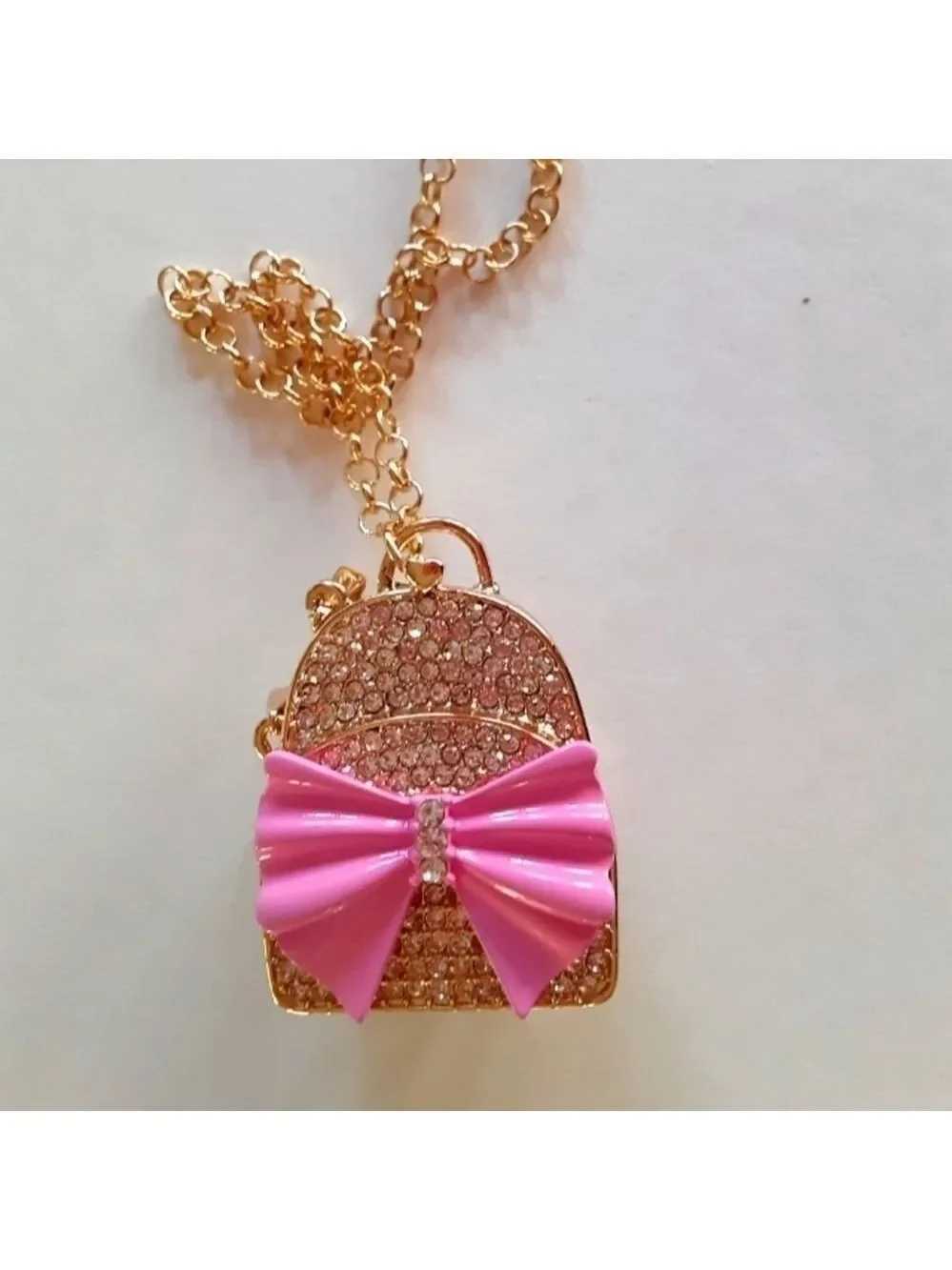 𝅺Betsey Johnson Back To Cool Backpack Locket Charm Necklace New
